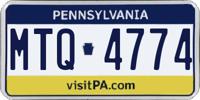 PA license plate MTQ4774