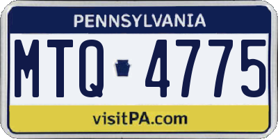 PA license plate MTQ4775