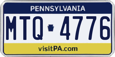 PA license plate MTQ4776