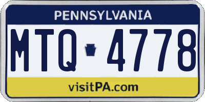 PA license plate MTQ4778