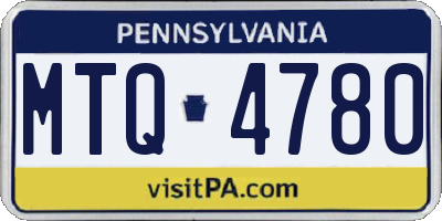 PA license plate MTQ4780