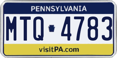 PA license plate MTQ4783