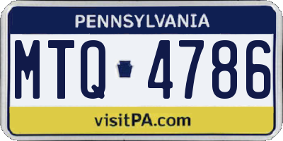 PA license plate MTQ4786