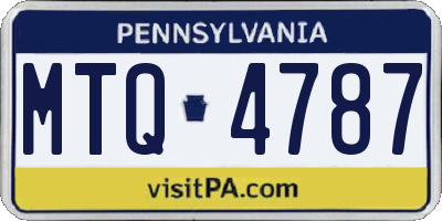 PA license plate MTQ4787