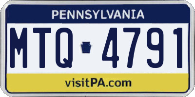 PA license plate MTQ4791