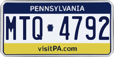 PA license plate MTQ4792