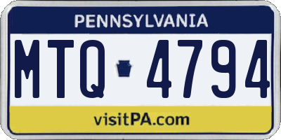 PA license plate MTQ4794