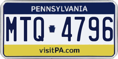 PA license plate MTQ4796
