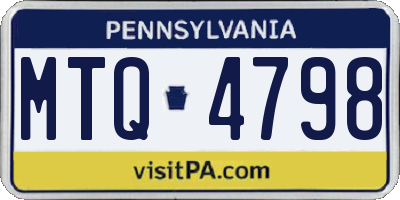 PA license plate MTQ4798