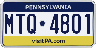 PA license plate MTQ4801