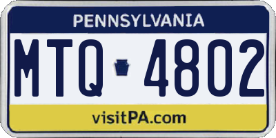 PA license plate MTQ4802