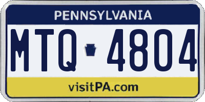 PA license plate MTQ4804