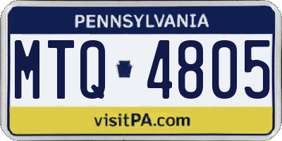 PA license plate MTQ4805