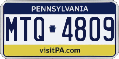 PA license plate MTQ4809