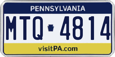 PA license plate MTQ4814