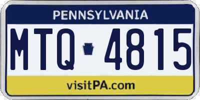 PA license plate MTQ4815