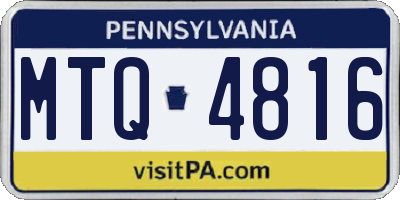 PA license plate MTQ4816