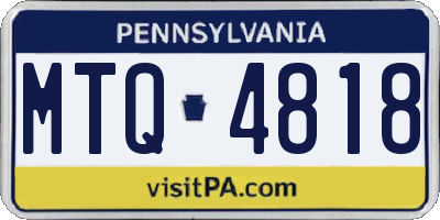 PA license plate MTQ4818
