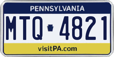 PA license plate MTQ4821