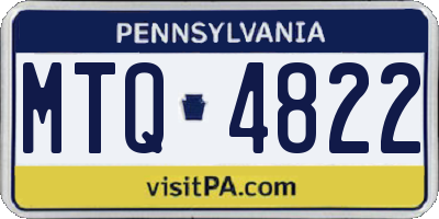 PA license plate MTQ4822