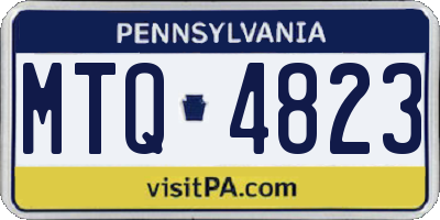 PA license plate MTQ4823