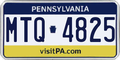 PA license plate MTQ4825