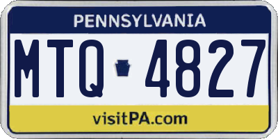 PA license plate MTQ4827