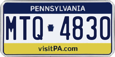 PA license plate MTQ4830