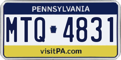 PA license plate MTQ4831