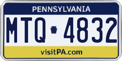 PA license plate MTQ4832