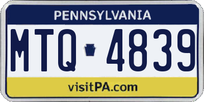 PA license plate MTQ4839