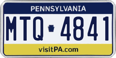 PA license plate MTQ4841
