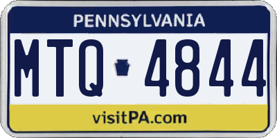 PA license plate MTQ4844