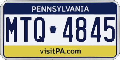 PA license plate MTQ4845