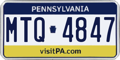 PA license plate MTQ4847