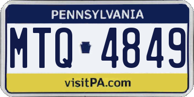 PA license plate MTQ4849