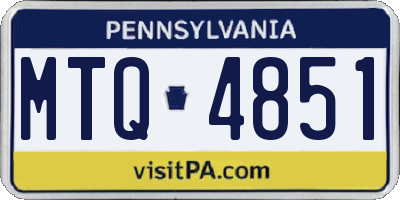 PA license plate MTQ4851