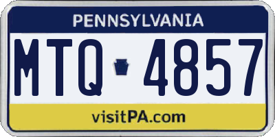 PA license plate MTQ4857