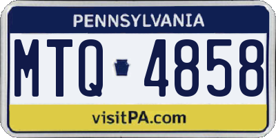 PA license plate MTQ4858