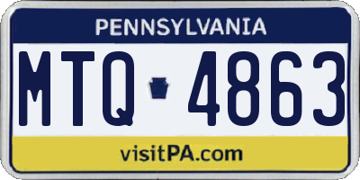 PA license plate MTQ4863