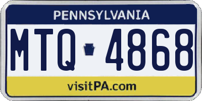PA license plate MTQ4868