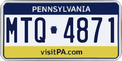 PA license plate MTQ4871