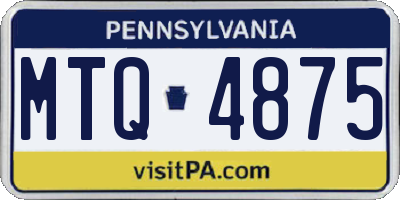 PA license plate MTQ4875