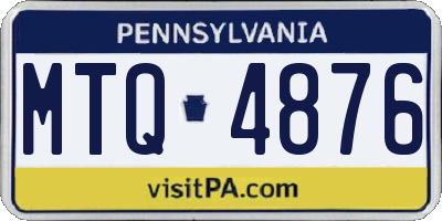 PA license plate MTQ4876
