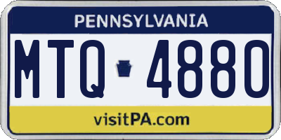 PA license plate MTQ4880