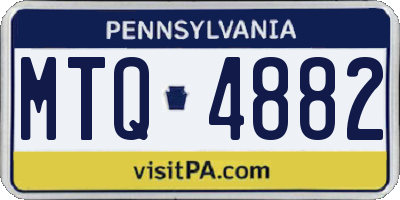 PA license plate MTQ4882