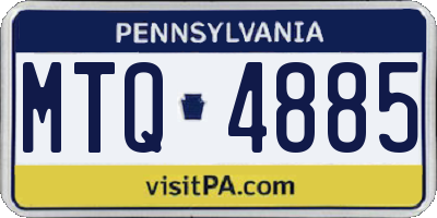 PA license plate MTQ4885