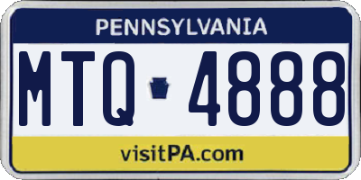 PA license plate MTQ4888