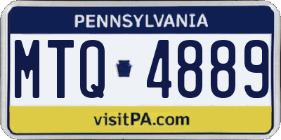 PA license plate MTQ4889