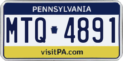PA license plate MTQ4891
